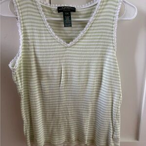 Ralph Lauren Mint and White Striped Tank Top